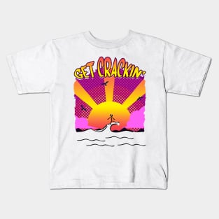 Surfing, Surfboard, Beach, Sunset, Ocean, Sea Kids T-Shirt